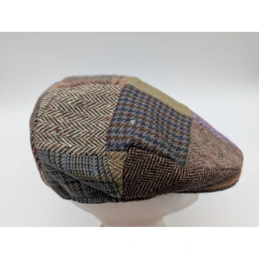 Hanna Hats of Donegal XL Patchwork Wool Flat Cap Newsboy Made in Ireland